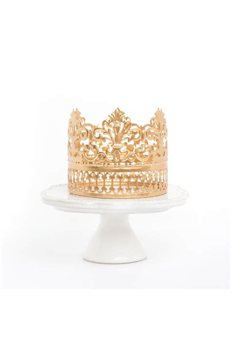 gold crown wedding cake topper